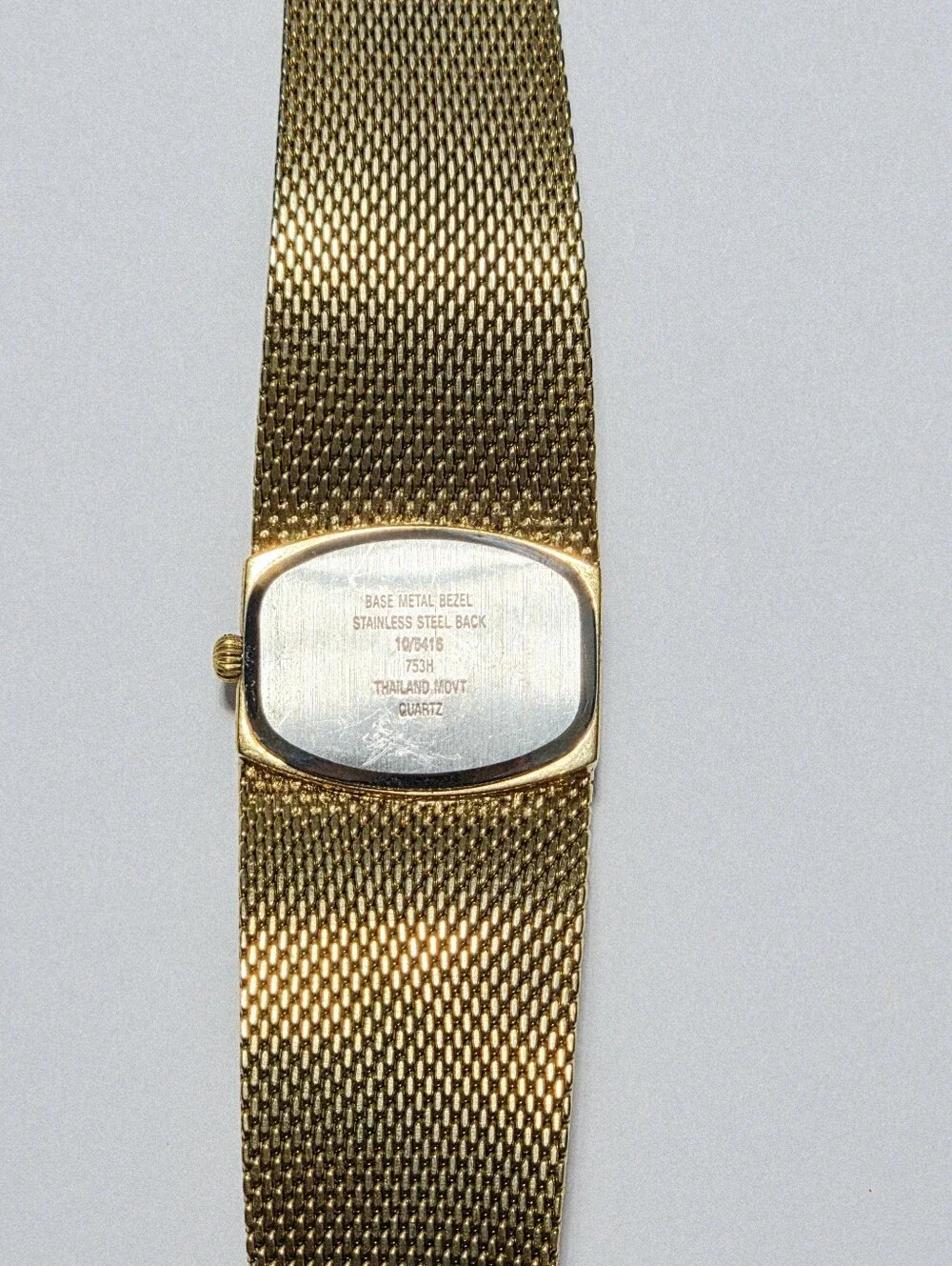 Anne Klein Gold Tone Mesh Band Quartz Watch Roman Numerals Used